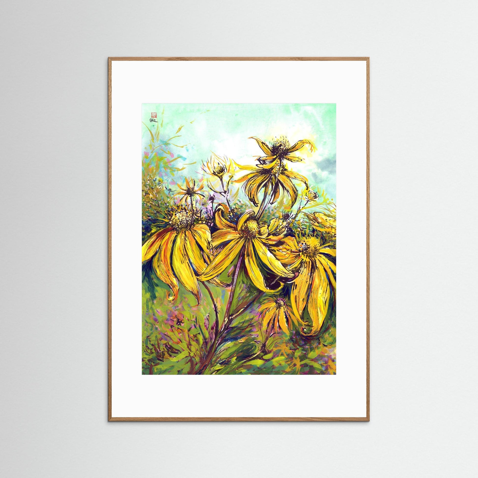 Rudbekias triptych 2 - Paper print