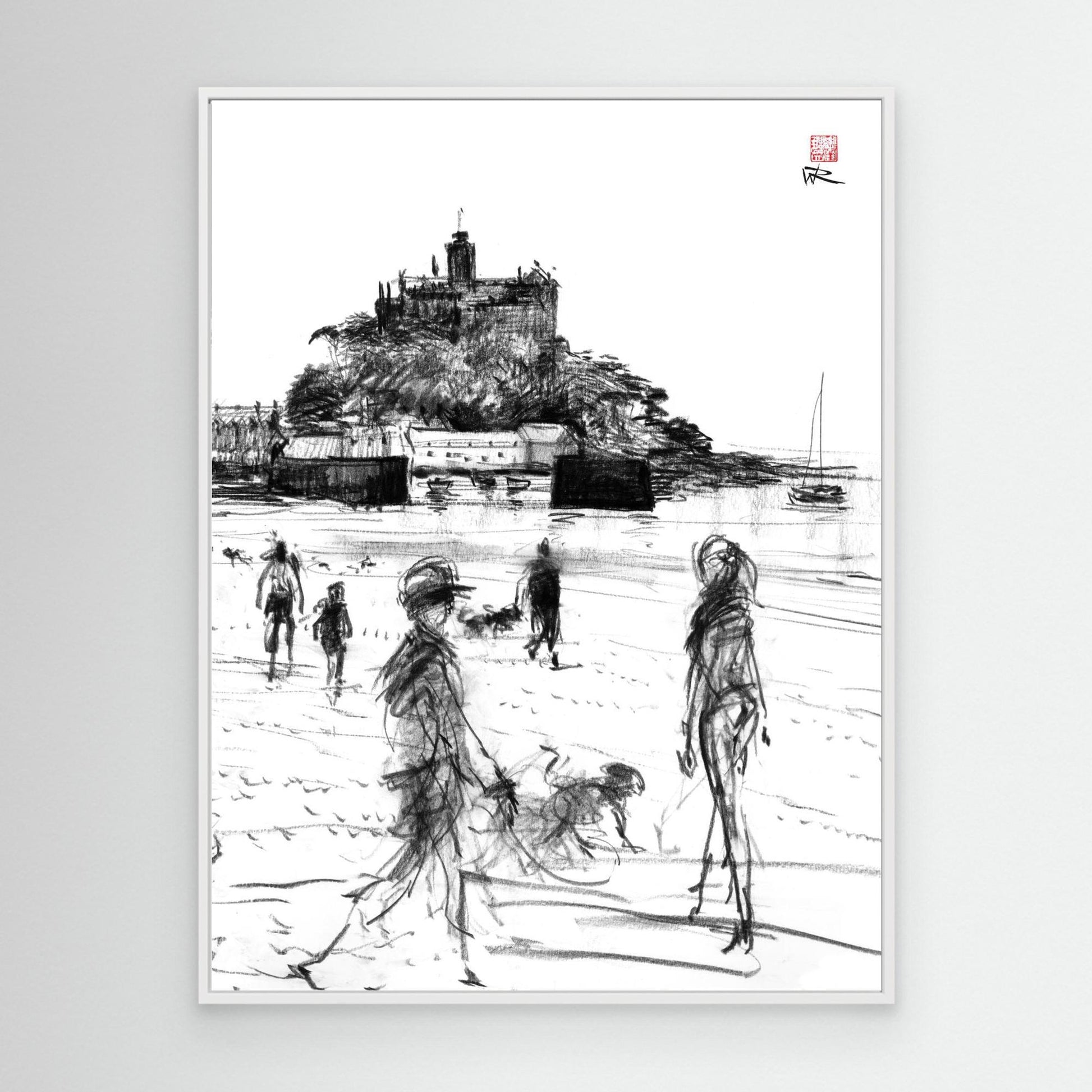 Dog walkers on Marazion beach