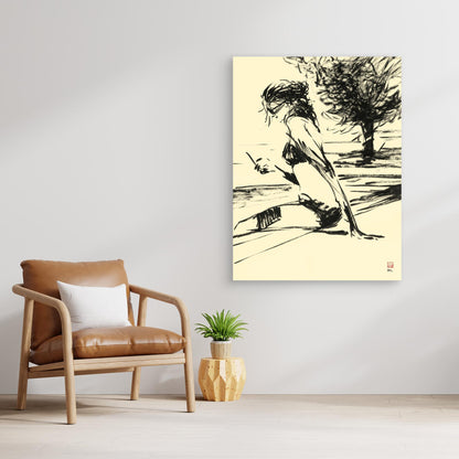 Poolside in sepia