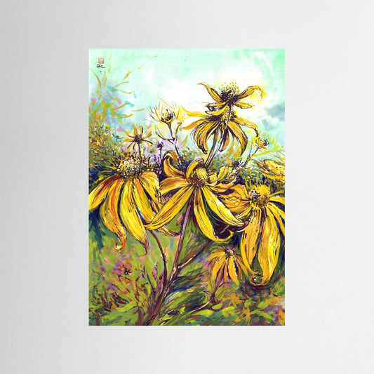 Rudbekias triptych 2 - Paper print