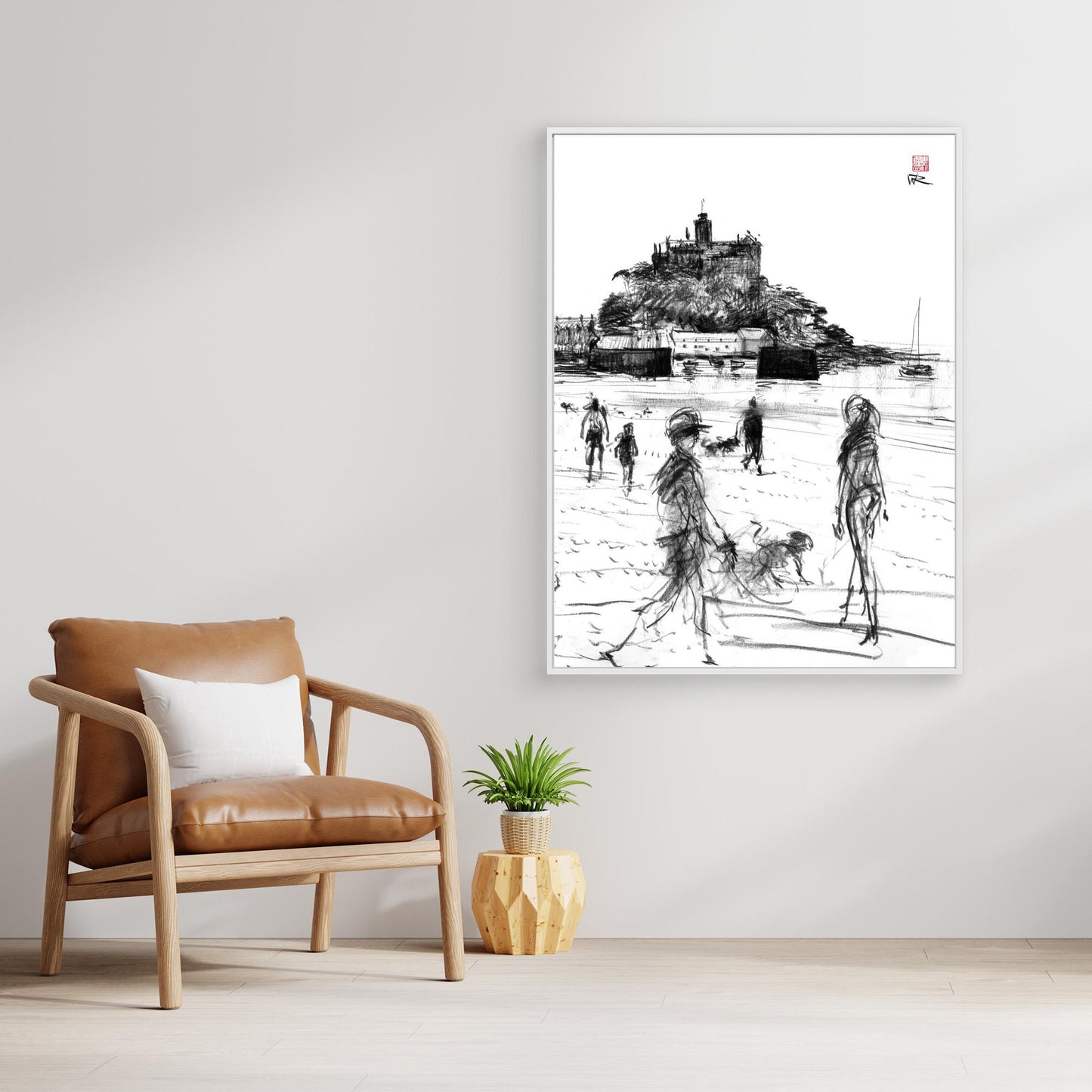 Dog walkers on Marazion beach