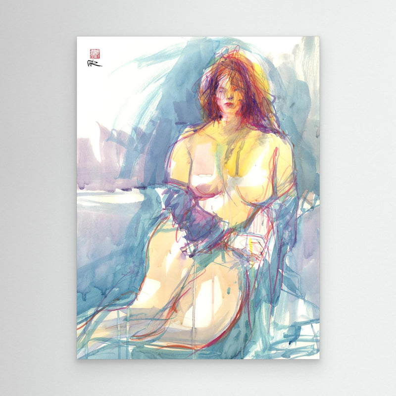 Kate in sitzender Pose - Leinwanddruck