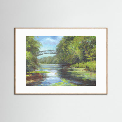 Lillies beneath the bridge at Wotton - Print on fine art paper