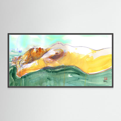 Kelly on sofa - canvas print