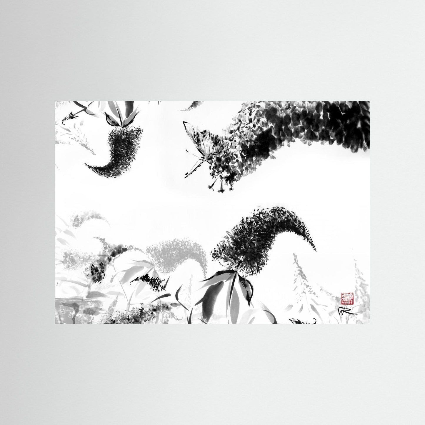 Butterflies on buddlejas - Paper print